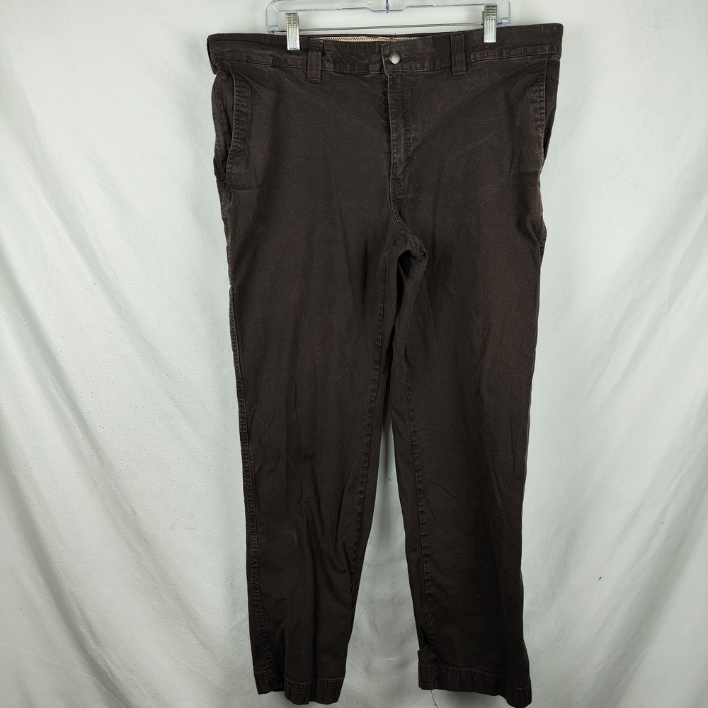 Columbia Pants Mens 40x29 Brown Regular Fit Cargo Canvas Stretch Casual